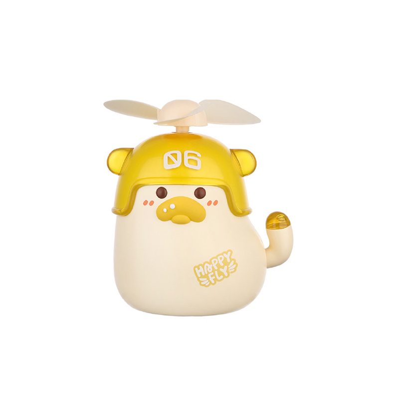 可爱鸭子桌面趣味尾部旋转便携式风扇