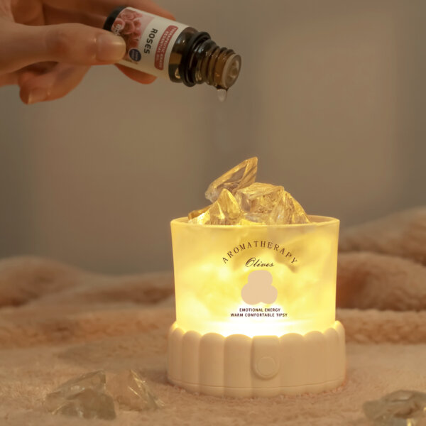 Crystal Aroma Essential Oil Night Light – USB Rechargeable Mood Lamp