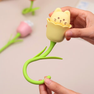 かわいい猫のデザインのフレキシブルフラワーUSB充電式ナイトライト