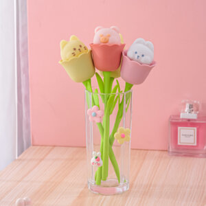 かわいい猫のデザインのフレキシブルフラワーUSB充電式ナイトライト