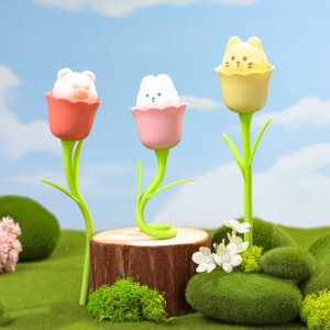 かわいい猫のデザインのフレキシブルフラワーUSB充電式ナイトライト