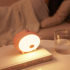 Flying Pig LED Night Light – Cute Rechargeable Touch Lamp with Wings and Crown TL-12