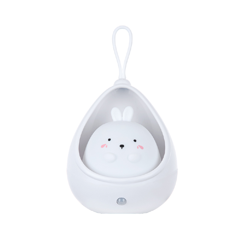 Motion Sensor Bunny Night Light – Rechargeable Soft Glow Wall Lamp with Hanging Loop