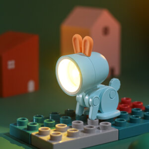 Cahya LED Night Dog Cantik | Lampu kirik sing bisa diisi ulang kirik kanggo kamar & meja bocah