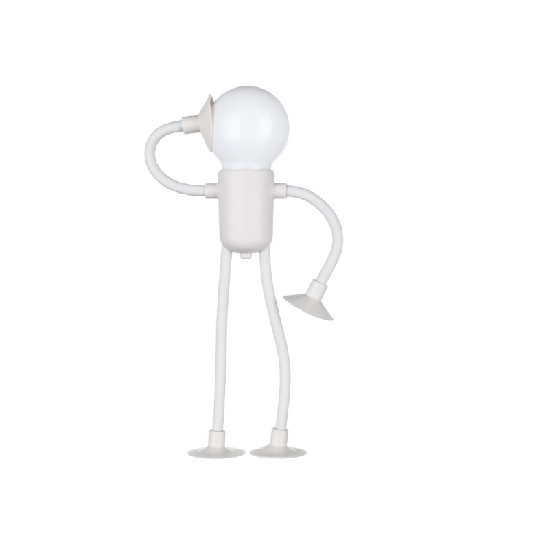 Luz nocturna creativa de taza de succión humanoide montada en la pantalla de una computadora, utilizada como lámpara de lectura o ambiente