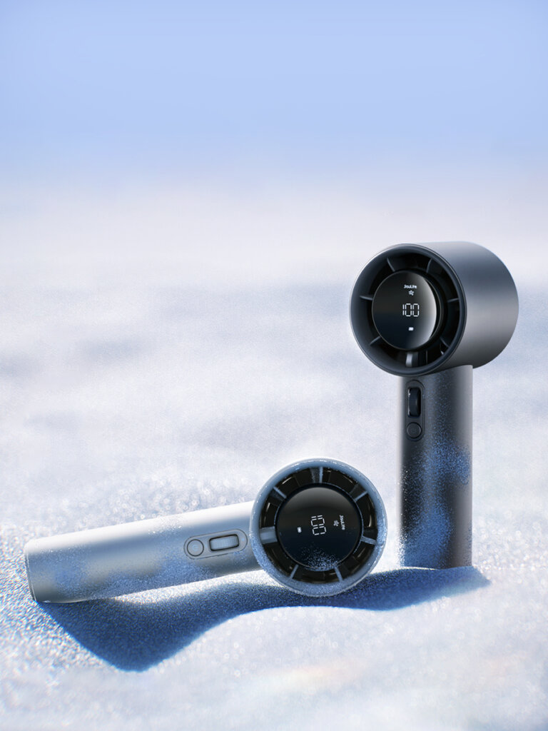 Portable Handheld Cooling Fan with USB-C Charging and LED Light
