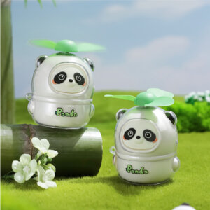 Cute panda-shaped portable mini fan with USB charging