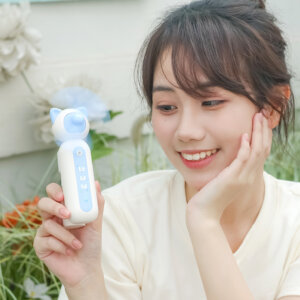 Ventilador de mano de animal lindo con spray de niebla - diseños de panda, cachorro y gatito