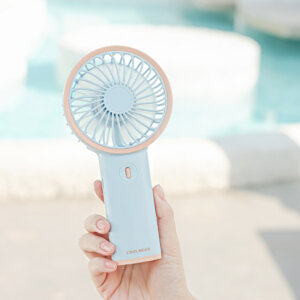 Mini ventilador portátil de mano y de escritorio con diseño en colores pastel