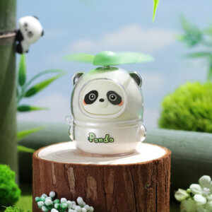 Cute panda-shaped portable mini fan with USB charging