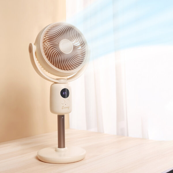 Smart Standing Fan with Voice and Remote Control, Adjustable Height
