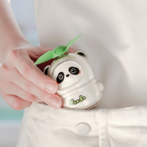 Cute panda-shaped portable mini fan with USB charging