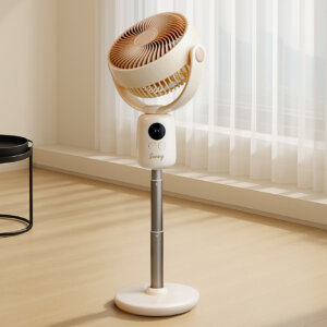 음성 및 리모콘이있는 스마트 스탠딩 팬, 조절 식 높이