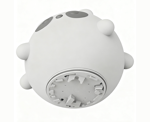 Silicone tap night light design sketch, safe soft material, child-friendly, tap to control light.