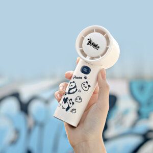 High-Speed Handheld Fan | Panda USB Rechargeable Portable Cooling Fan with Digital Display