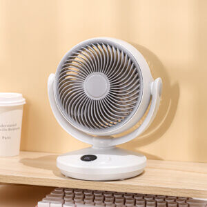 Minimalist pastel desktop fan with adjustable tilt angle