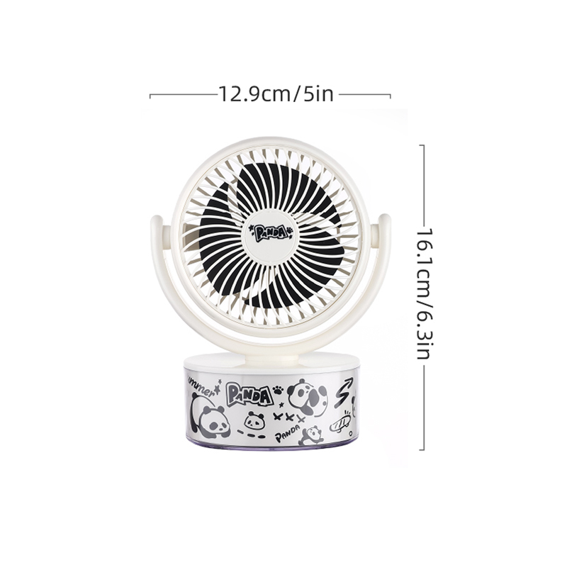 Penggemar meja sing nyenengake | Kreatif panda global nggabungake penggemar desktop portebel mini