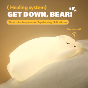 침실 장식을위한 조절 식 색상 온도와 귀여운 곰 나이트 라이트