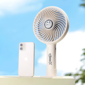 Panda creative high-speed handheld fan with large fan head, USB rechargeable portable cooling fan JAF38P held in hand