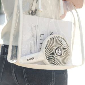 Panda creative high-speed handheld fan with large fan head, USB rechargeable portable cooling fan JAF38P held in hand