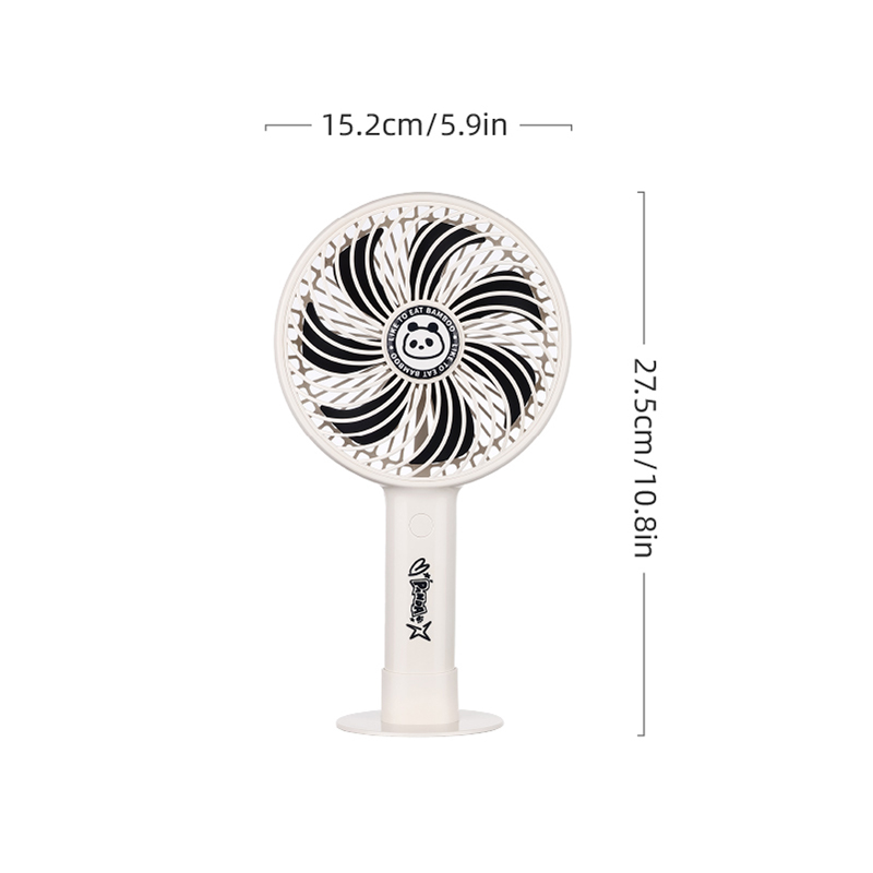 Panda creative high-speed handheld fan with large fan head, USB rechargeable portable cooling fan JAF38P held in hand