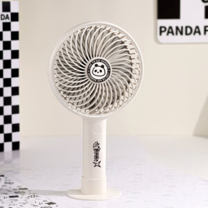 Panda creative high-speed handheld fan with large fan head, USB rechargeable portable cooling fan JAF38P held in hand