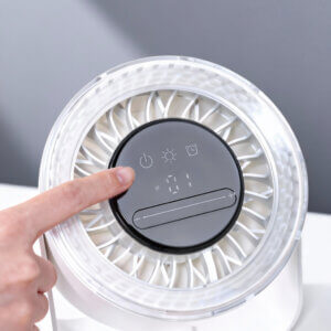Quiet Bedroom Desk Fan with Night Light - Bedside Peaceful Sleep Scene