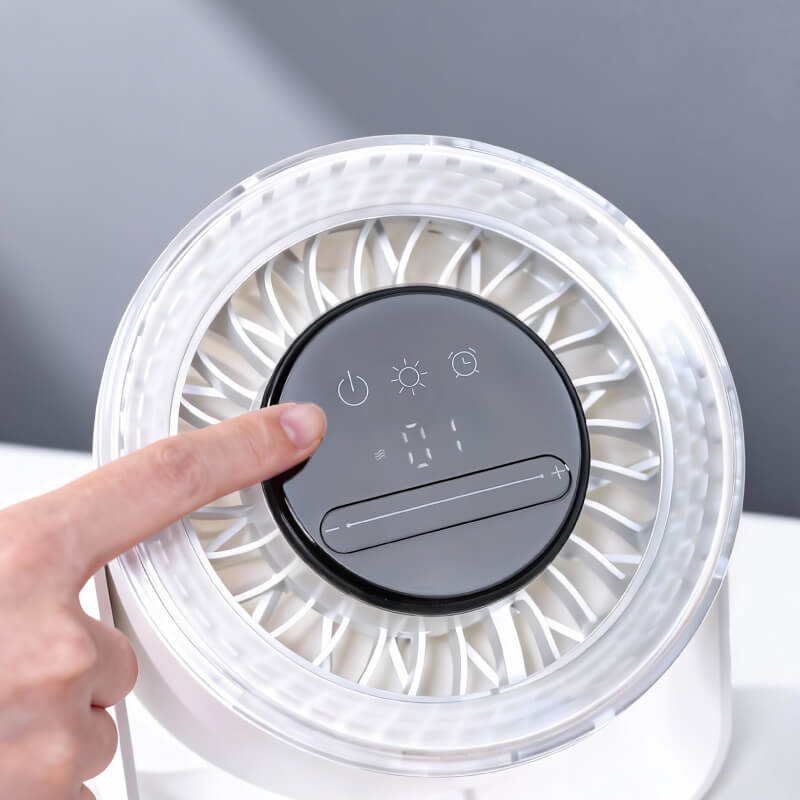 Quiet Bedroom Desk Fan with Night Light - Bedside Peaceful Sleep Scene