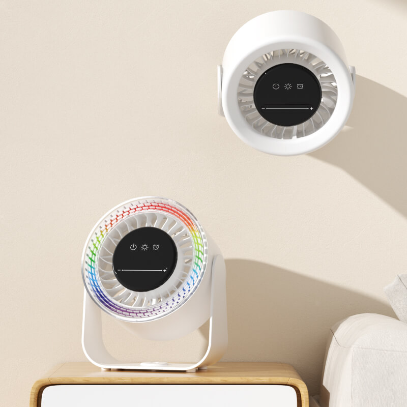 Quiet Bedroom Desk Fan with Night Light - Bedside Peaceful Sleep Scene