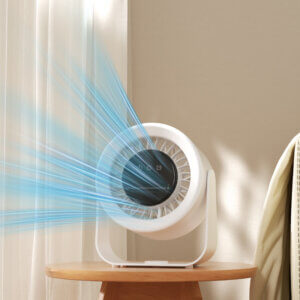 Quiet Bedroom Desk Fan with Night Light - Bedside Peaceful Sleep Scene