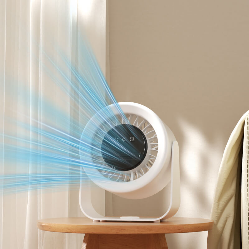 Quiet Bedroom Desk Fan with Night Light - Bedside Peaceful Sleep Scene