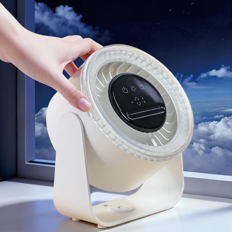 Quiet Bedroom Desk Fan with Night Light - Bedside Peaceful Sleep Scene