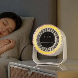 Quiet Bedroom Desk Fan with Night Light - Bedside Peaceful Sleep Scene